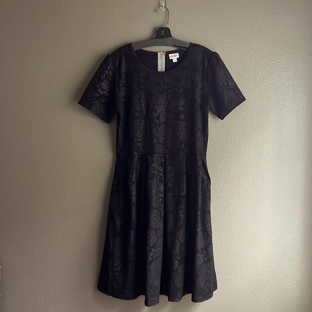 Lularoe Amelia Elegant Black Floral Dress XXL